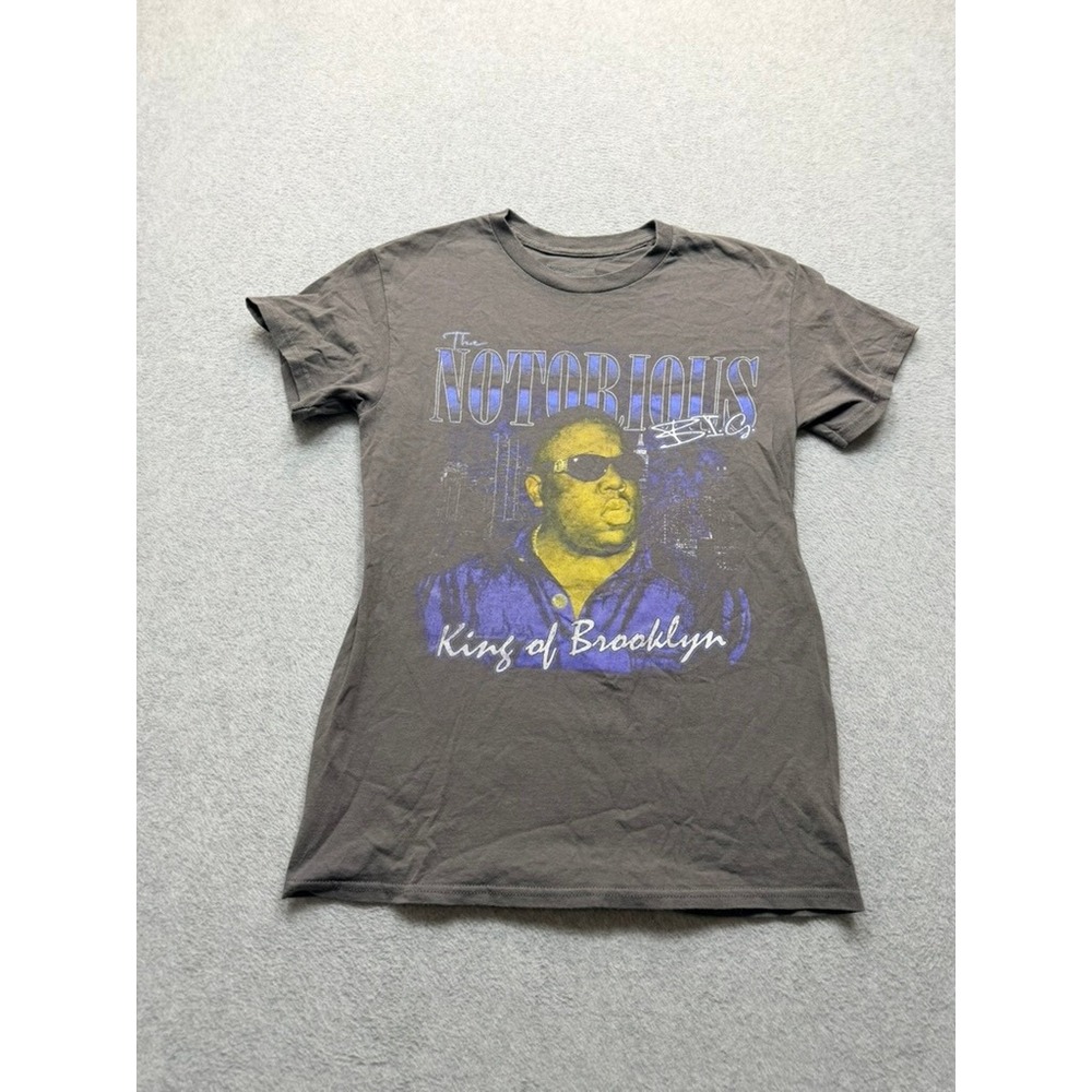 Notorious BIG King of Brooklyn Graphic T-Shirt Charcoal Grey Biggie Smalls Tee